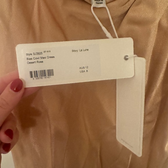 REVOLVE Shona Joy Satin Maxi Dress in Soft Peach - Picture 5 of 6